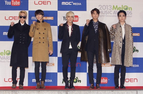 Kpop boy band SHINee during the 2013 MelOn Music Awards in Seoul.