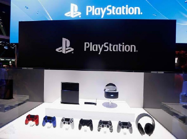 Detail of the Sony PlayStation 4 and peripherals, including the virtual reality 'Project Morpheus', during the Annual Gaming Industry Conference E3 at the Los Angeles Convention Center.