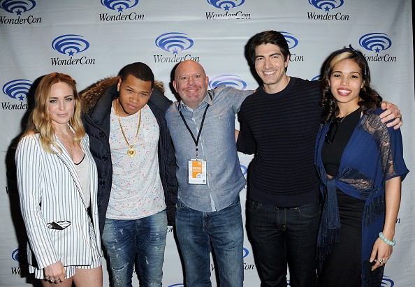 Actors Caity Lotz, Franz Drameh, producer Marc Guggenheim, Brandon Routh and Ciara Renée of DC's 'Legends Of Tomorrow' on Day 3 of WonderCon 2016 held at Los Angeles Convention Center on March 27, 2016 in Los Angeles, California. 