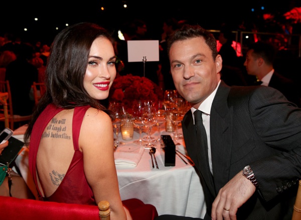 Actress Megan Fox and her husband Brian Austin Green attended the Ferrari celebration of 60 years in the United States on Oct. 11, 2014 in Los Angeles, California.