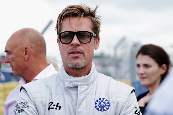 Actor Brad Pitt is seen before the Le Mans 24 Hour race at the Circuit de la Sarthe on June 18, 2016 in Le Mans, France. 