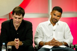 Actor Shemar Moore (R) and actor Thomas Gibson attend the panel discussion for 'Criminal Minds' during the CBS 2005 Television Critics Association Summer Press Tour at the Beverly Hilton Hotel on July 20, 2005 in Beverly Hills, California. 