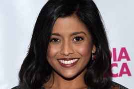 Actress Tiya Sircar poses at the screening of Marvista Entertainment's 'Miss India America' at the Laemmle Royal Theatre on March 24, 2016.