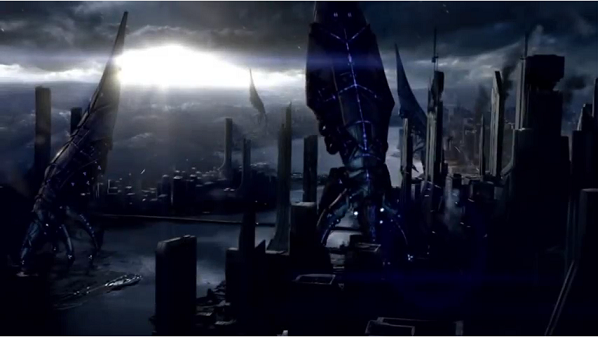 This is one of the epic scenes in the "Mass Effect" series: the battle for Earth