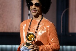Singer/songwriter Prince speaks onstage during The 57th Annual GRAMMY Awards at STAPLES Center on February 8, 2015 in Los Angeles, California.