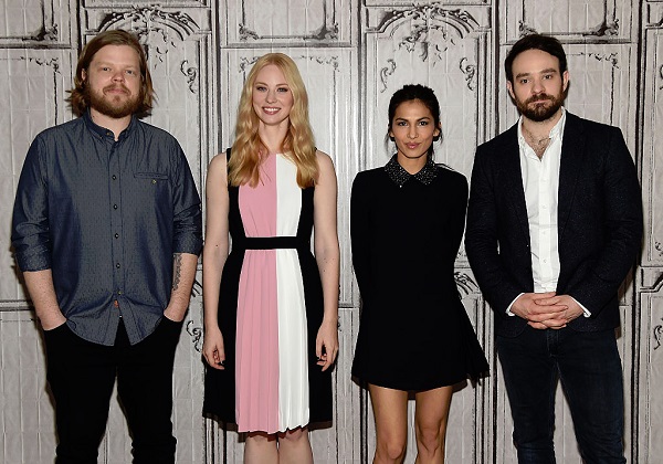 Elden Henson, Deborah Ann Wool, Elodie Yung and Charlie Cox of Netflix Original Series 'Marvel's Daredevil' attend the AOL Build Speakers Series at AOL Studios In New York on March 11, 2016 in New York City. 