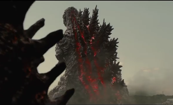 Godzilla causes destruction in the town from the movie "Shin Gojira" (also known as “Godzilla Resurgence” internationally)
