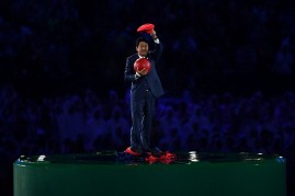 Prime Minister Shinzo Abe during the closing of 2016 Rio Olympics.