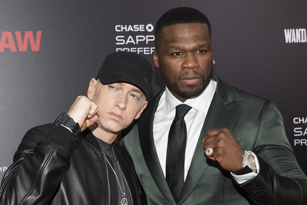 Eminem and Curtis '50 Cent" Jackson attended the premiere of "Southpaw" in New York.