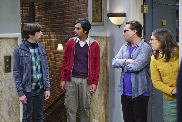 Simon Helberg, Kunal Nayyar, Johnny Galecki and Mayim Bialik on The Big Bang Theory. 