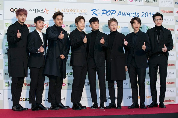South Korean boy group EXO during the 5th Gaon Chart K-Pop Awards in Seoul.
