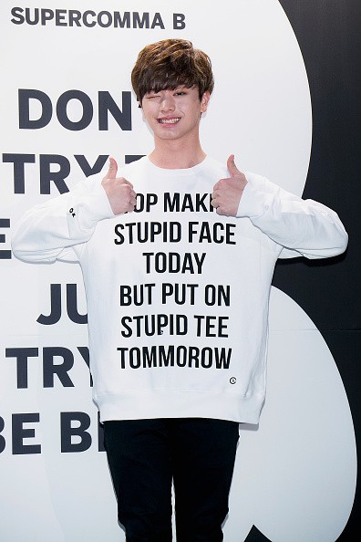 BTOB member Sungjae during the launching of a fashion line in Seoul.